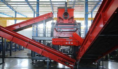 安徽某机动车循环利用公司定制汽车外壳破碎线客户现场