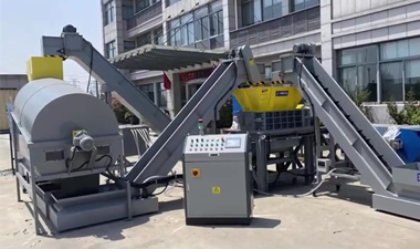 湖北荆门固废处理中心定制机油滤芯破碎线客户现场